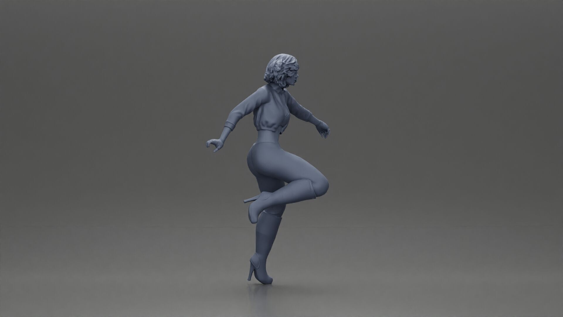 Stylish Rider on Sleek Black Motorcycle with Red Accents 3D print model_19