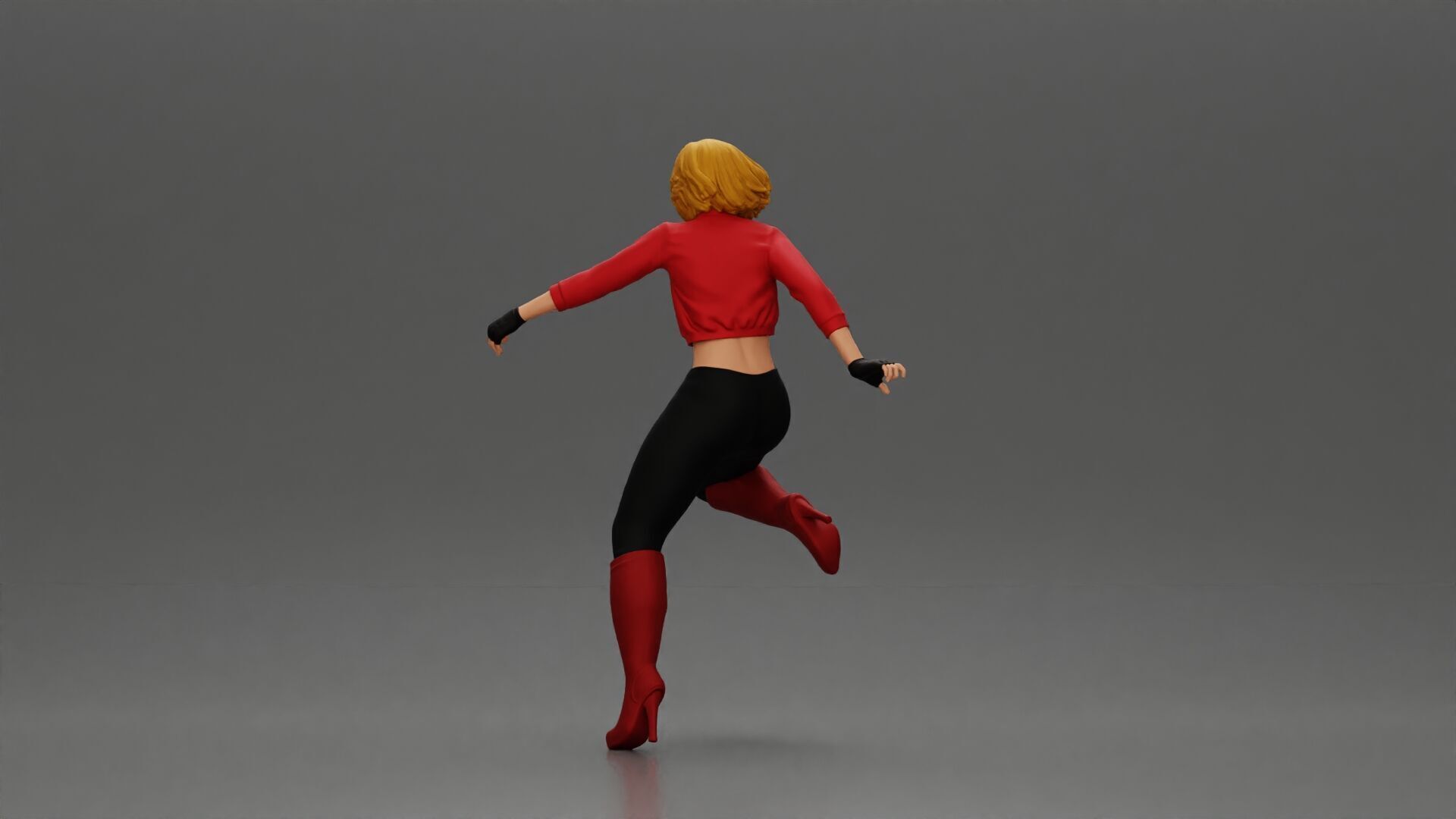 Stylish Rider on Sleek Black Motorcycle with Red Accents 3D print model_15