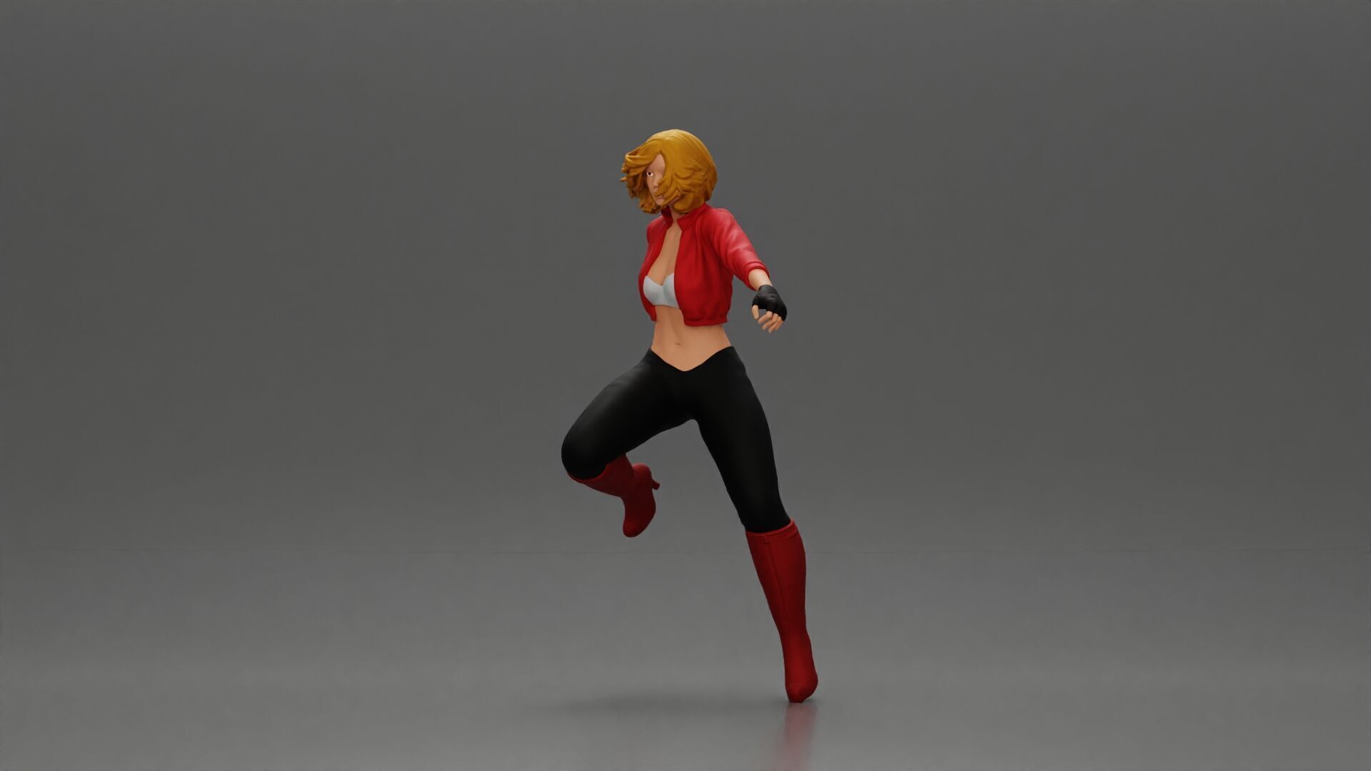 Stylish Rider on Sleek Black Motorcycle with Red Accents 3D print model_17