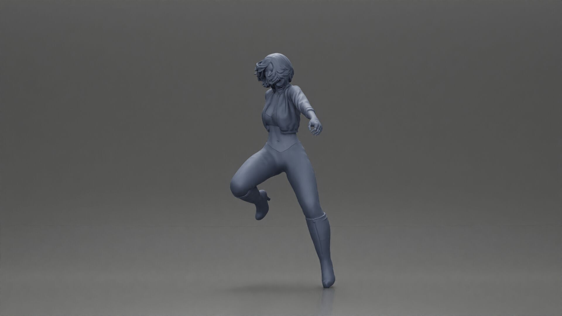 Stylish Rider on Sleek Black Motorcycle with Red Accents 3D print model_23