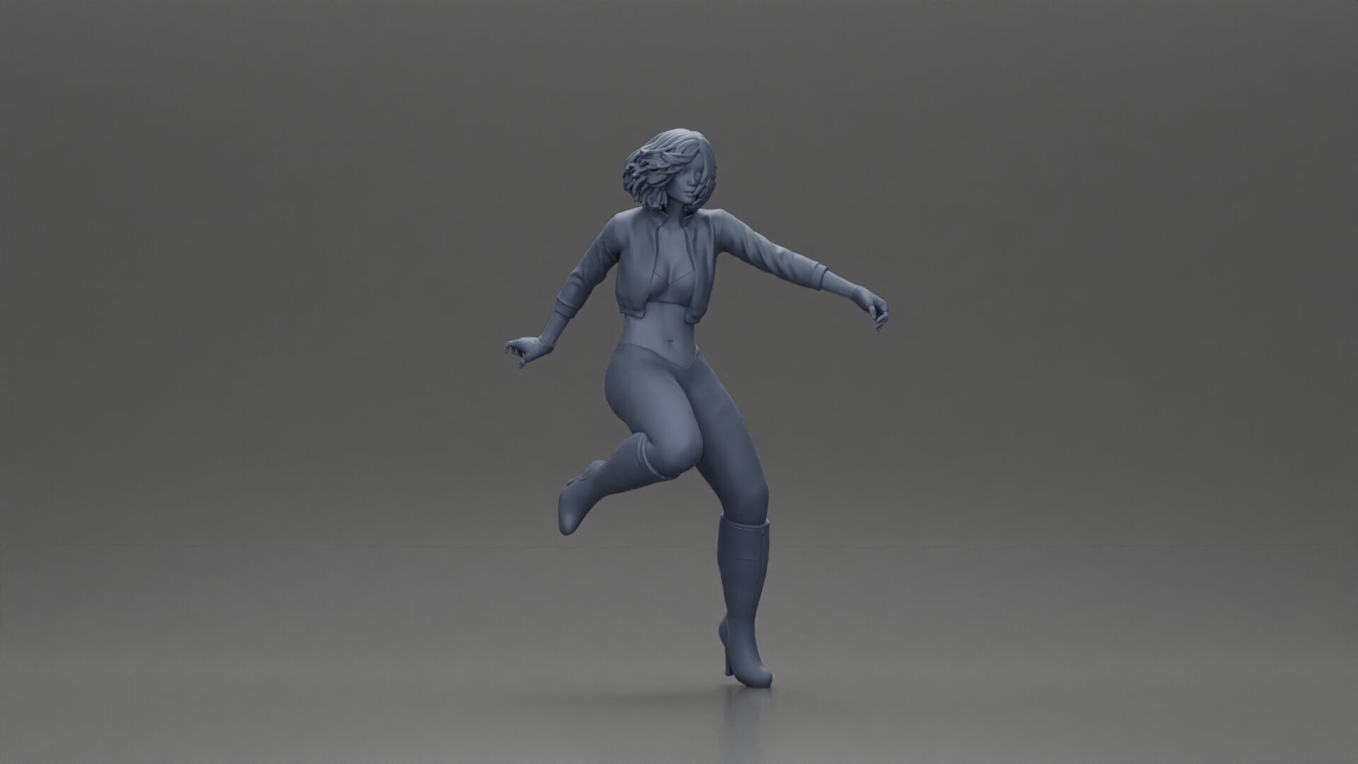 Stylish Rider on Sleek Black Motorcycle with Red Accents 3D print model_18