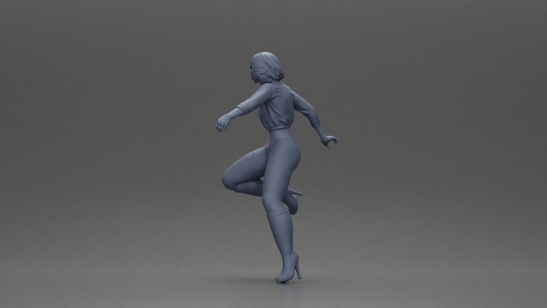 Stylish Rider on Sleek Black Motorcycle with Red Accents 3D print model_22