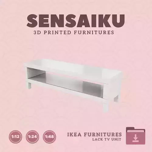 Mini LACK TV Unit for Miniature Dollhouse IKEA 3D Print