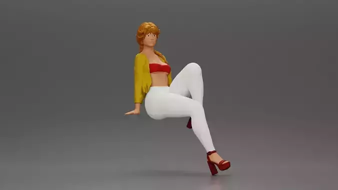 woman posing gracefully in stylish outfit with striking colors