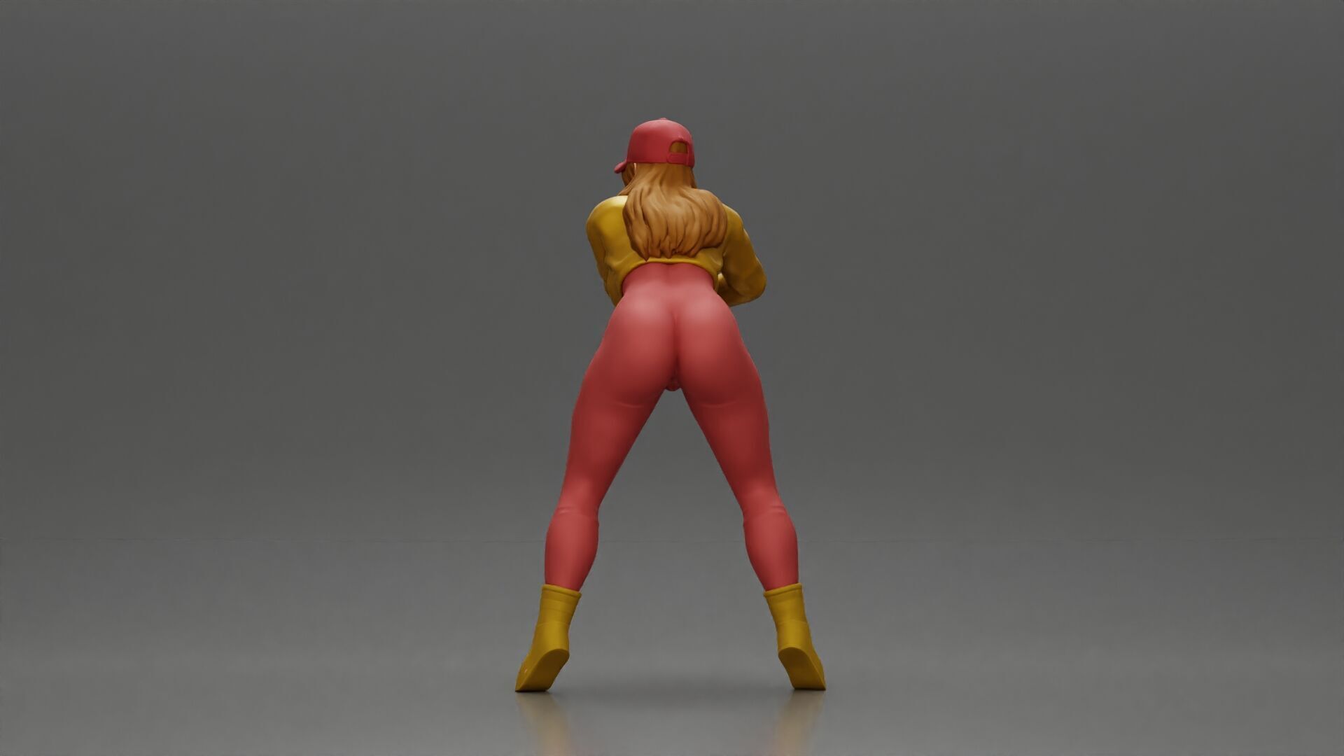 Bold Woman Riding a Sleek Motorcycle in jacket and cap 3D print model_16