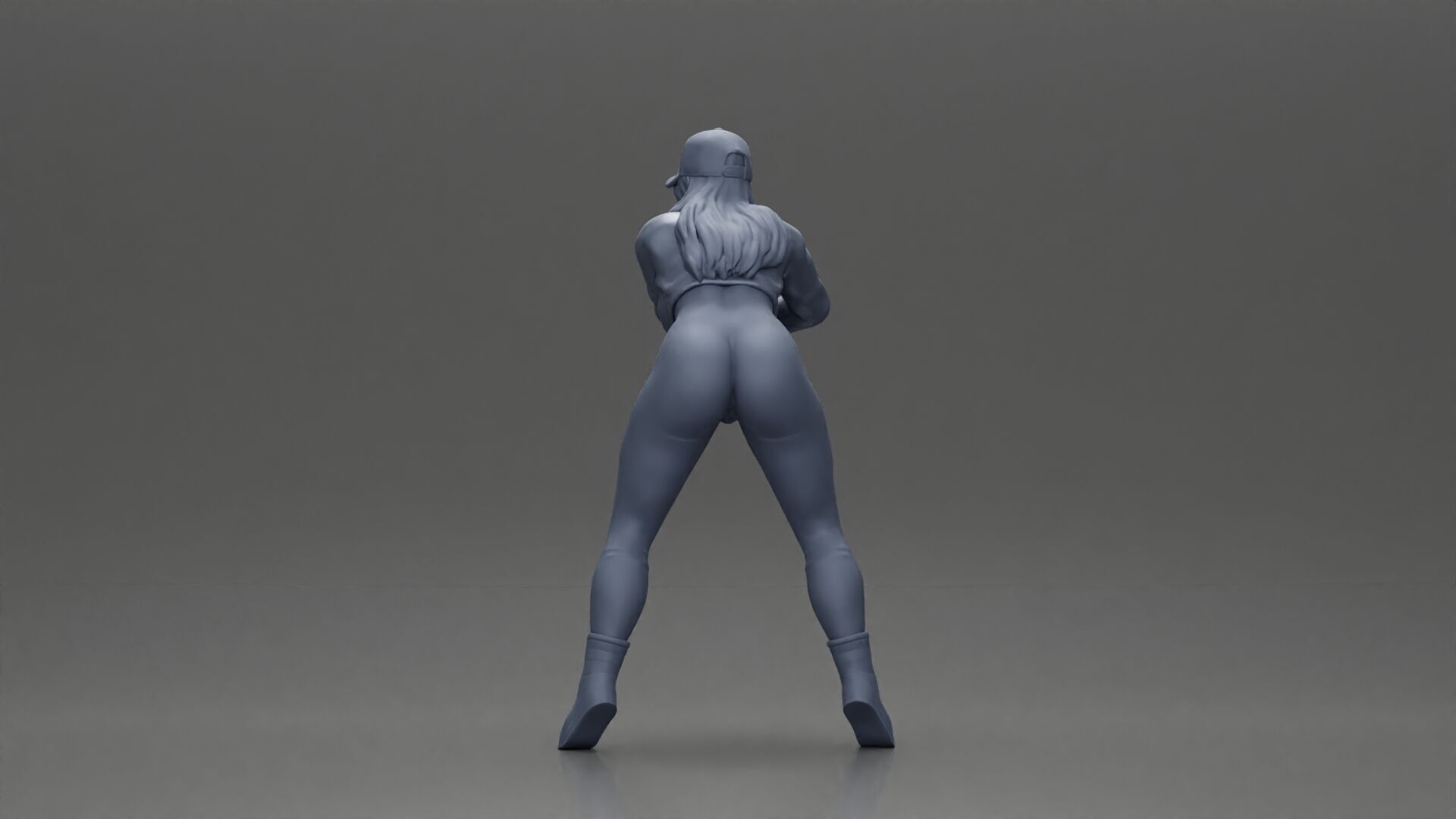 Bold Woman Riding a Sleek Motorcycle in jacket and cap 3D print model_22