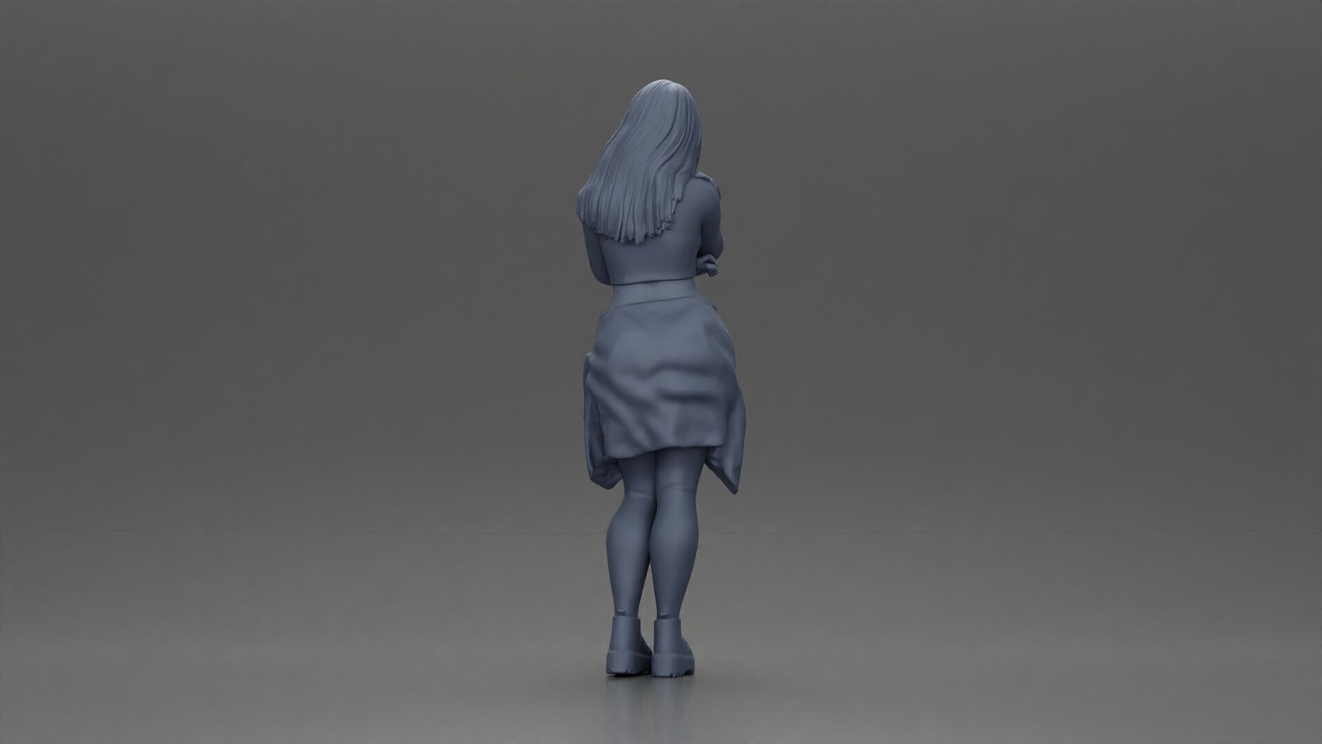 Casual yet confident woman in vibrant colors striking posing 3D print model_9