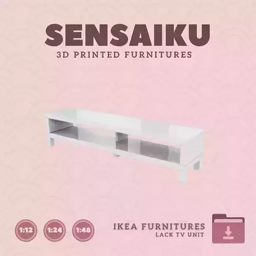 Mini LACK TV Unit V2 for Miniature Dollhouse IKEA 3D Print