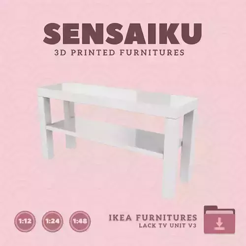 Mini LACK TV Unit V3 for Miniature Dollhouse IKEA 3D Print