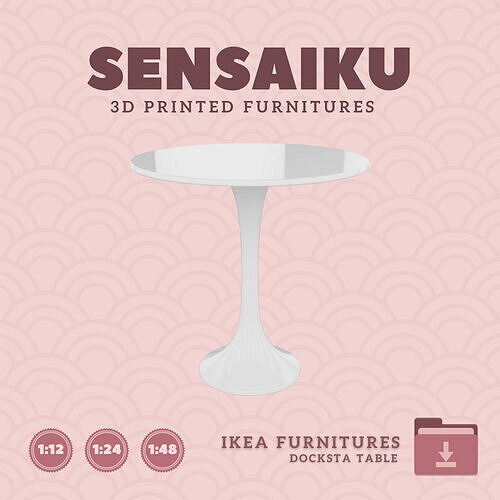 Mini DOCKSTA Table V2 for Miniature Dollhouse IKEA 3D Print 3D print model