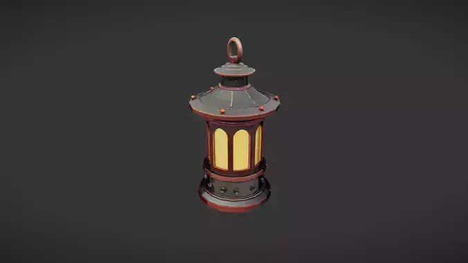 Vintage lantern with glowing light 