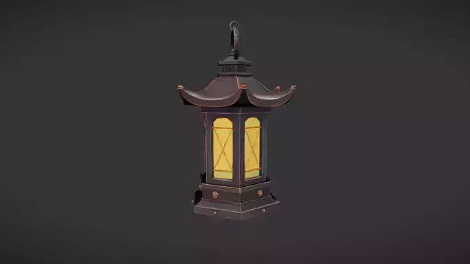 ornate lantern with glowing light