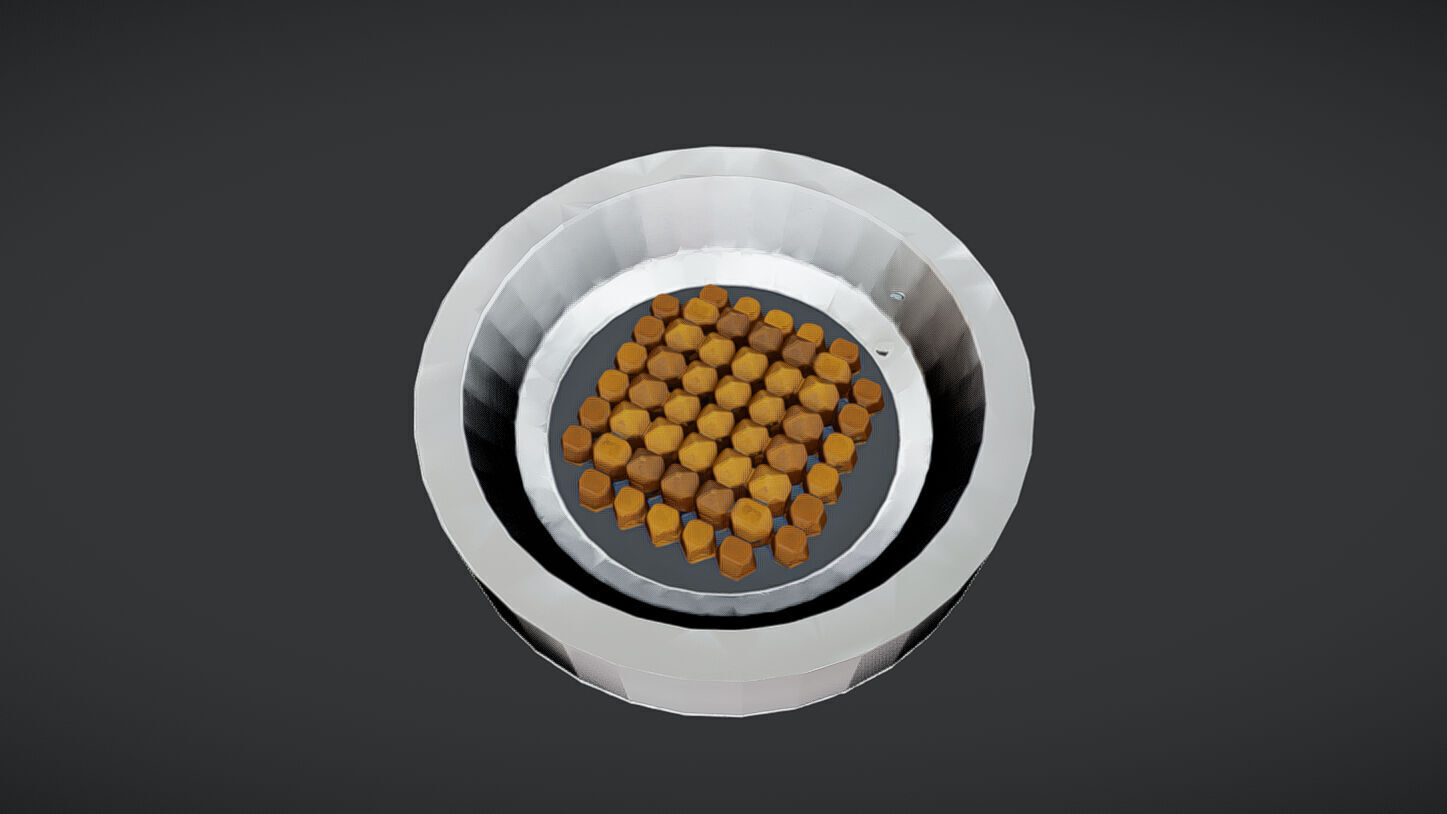 dog bowl with kibble 3D model_2