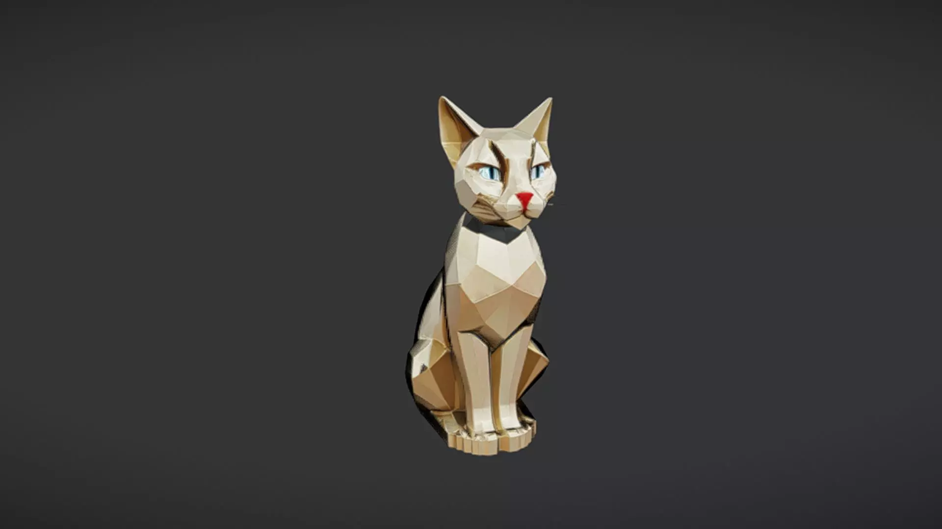 Black cat in a bed 3D model_0