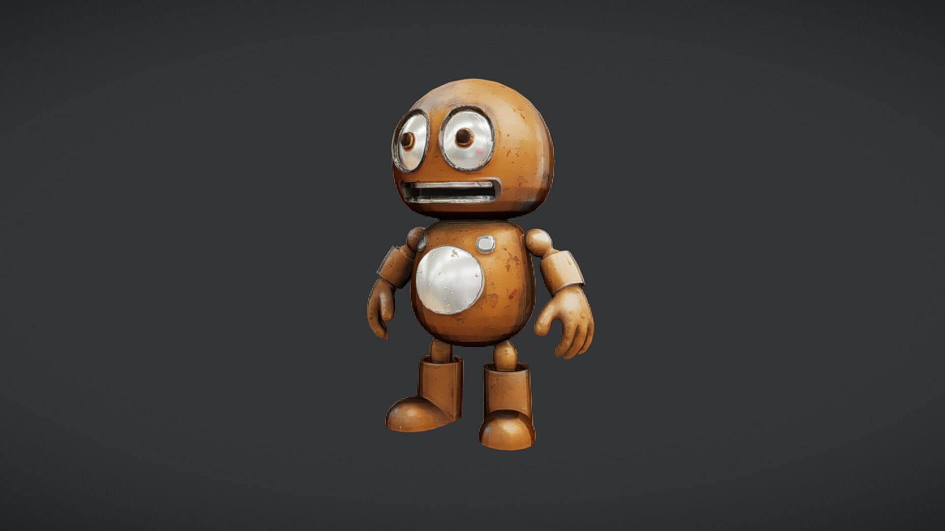 rusty robot character 3D model_3