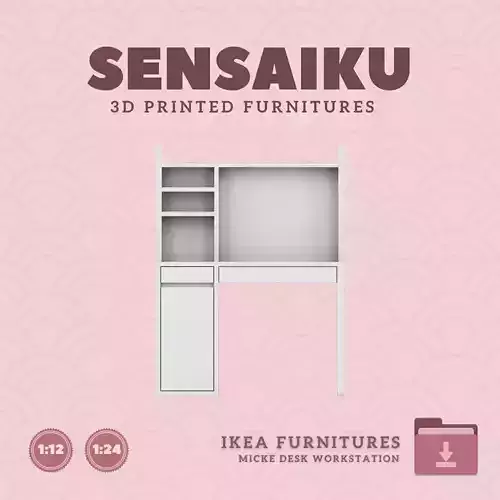 Mini Micke Desk Workstation for Dollhouse IKEA 3D Print