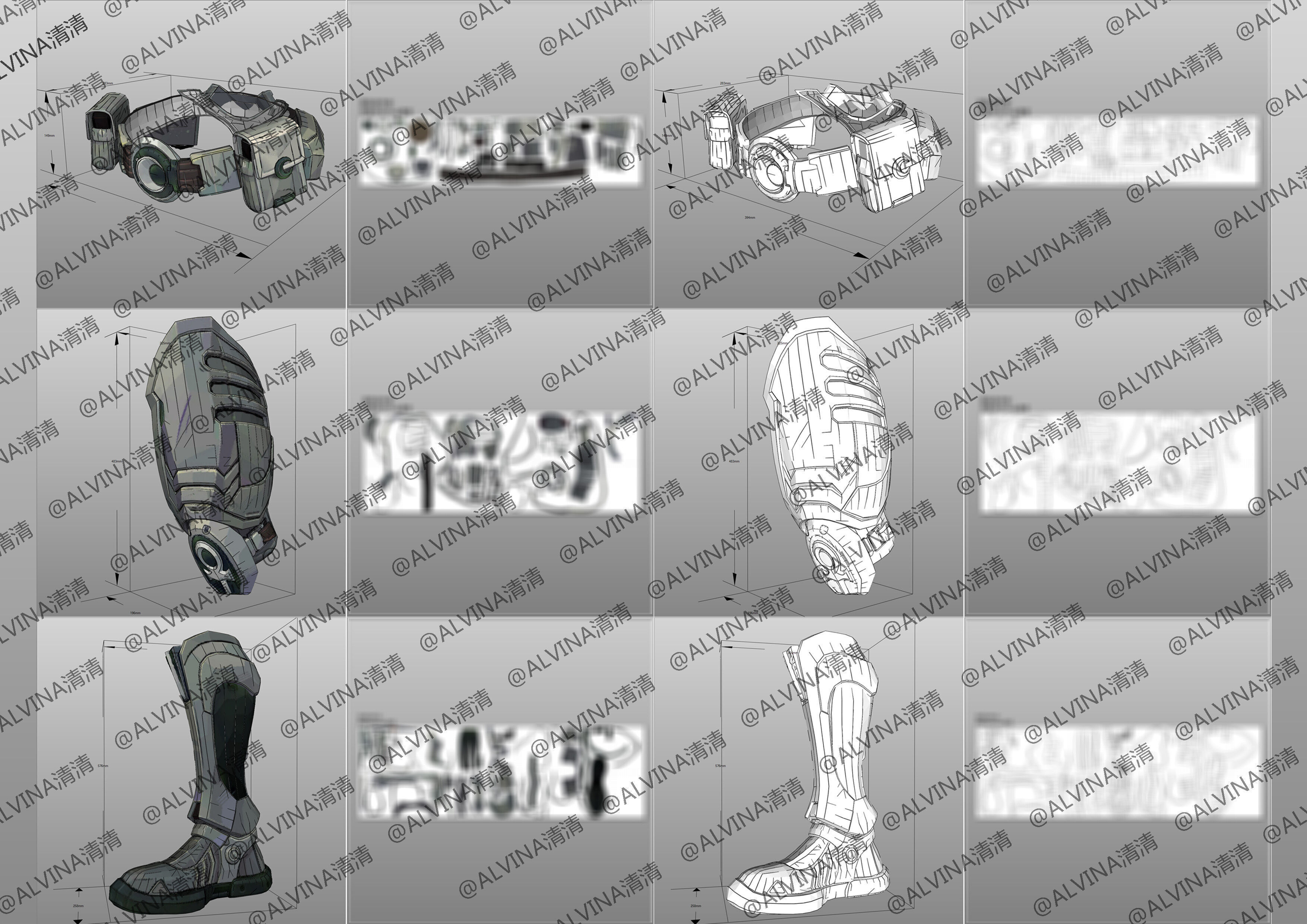 Marvel Rivals - Moon Knight S1 Armor - DIY Cosplay Pepakura Foam Low-poly 3D model_11