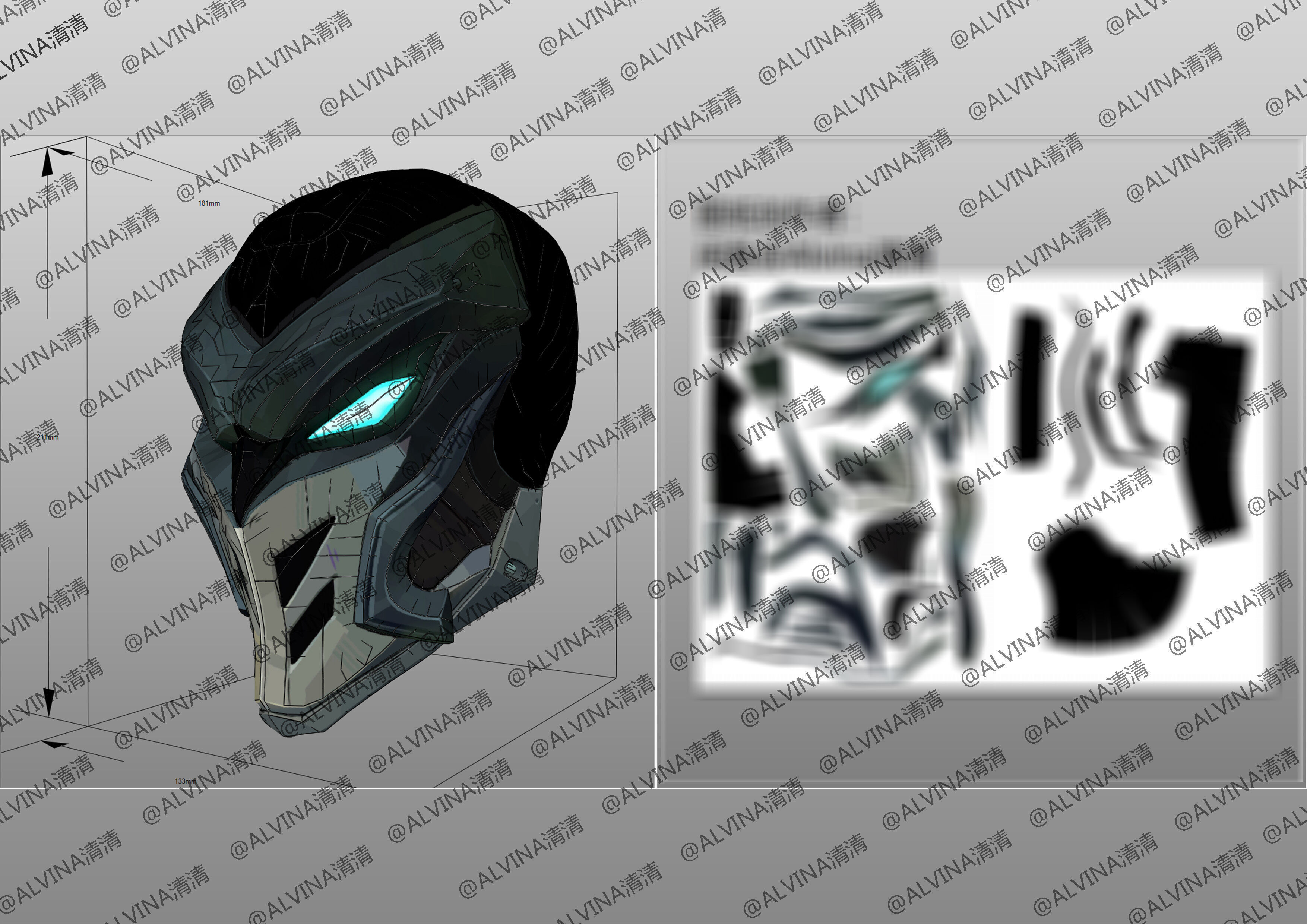 Marvel Rivals - Moon Knight S1 Armor - DIY Cosplay Pepakura Foam Low-poly 3D model_18