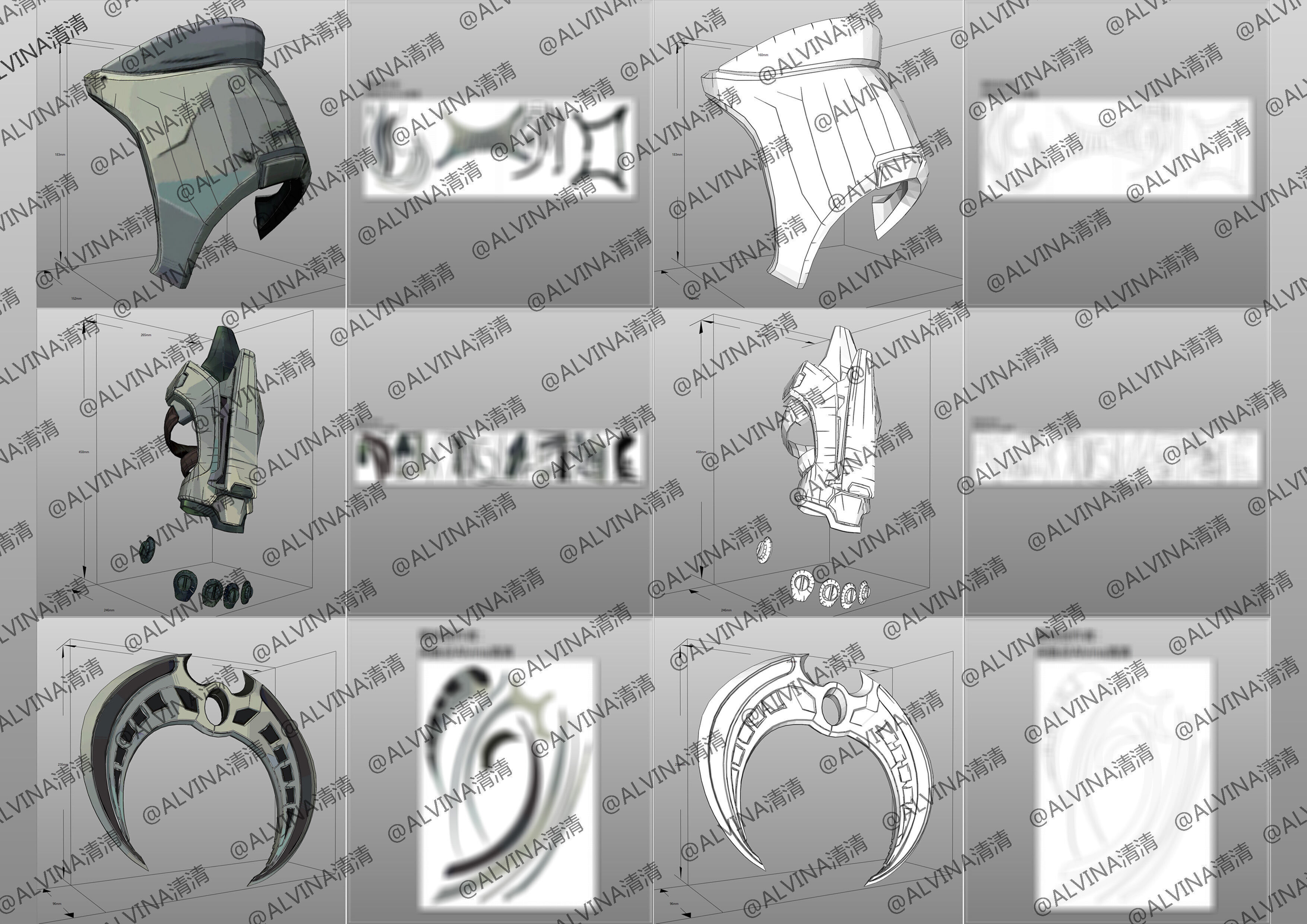 Marvel Rivals - Moon Knight S1 Armor - DIY Cosplay Pepakura Foam Low-poly 3D model_10