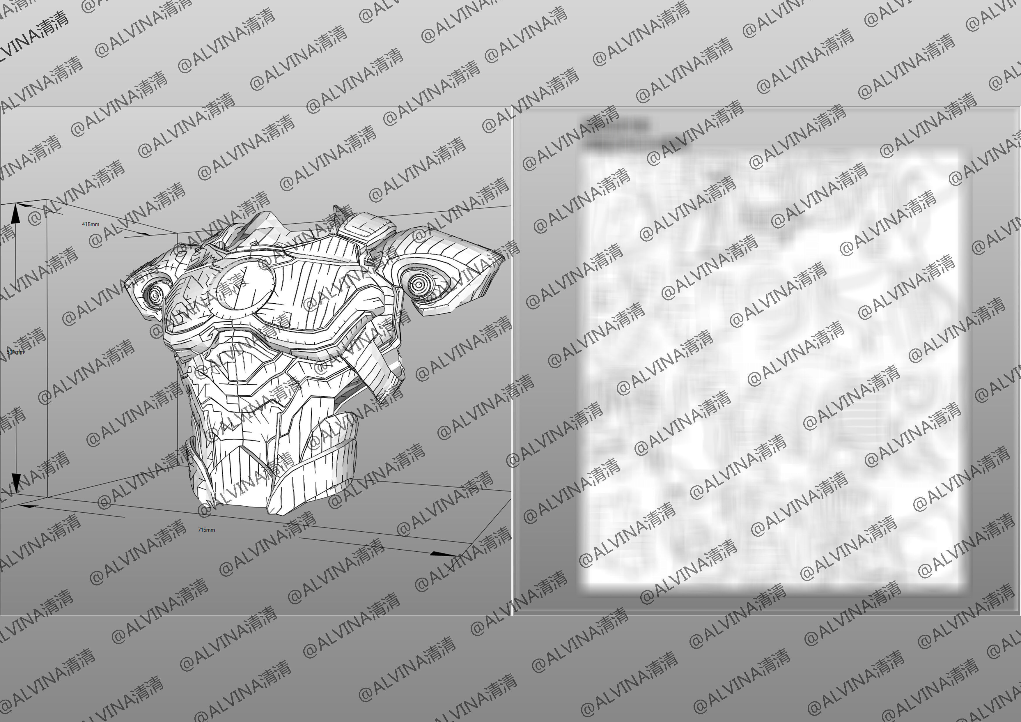 Marvel Rivals - Moon Knight S1 Armor - DIY Cosplay Pepakura Foam Low-poly 3D model_21