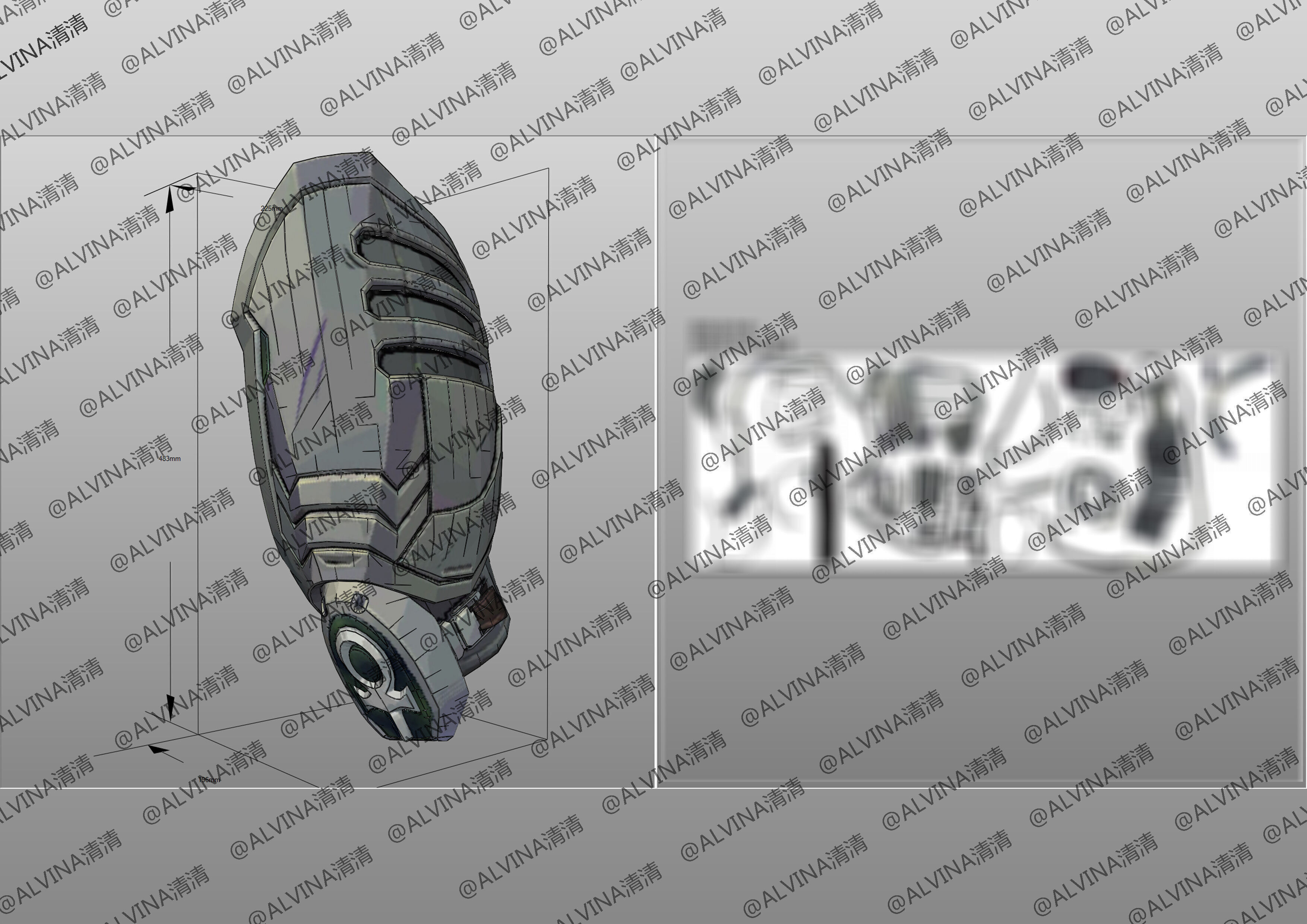 Marvel Rivals - Moon Knight S1 Armor - DIY Cosplay Pepakura Foam Low-poly 3D model_32