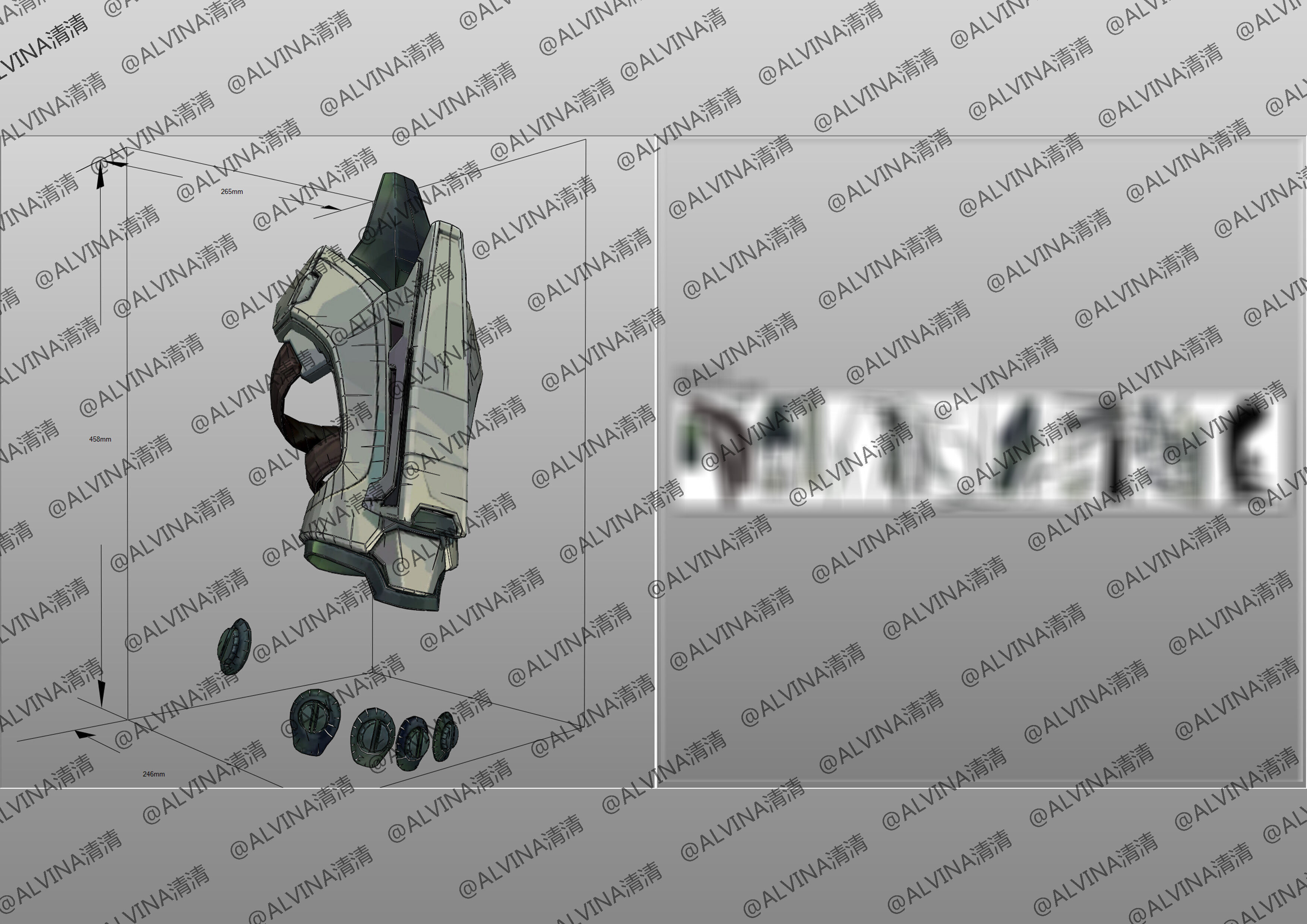 Marvel Rivals - Moon Knight S1 Armor - DIY Cosplay Pepakura Foam Low-poly 3D model_26