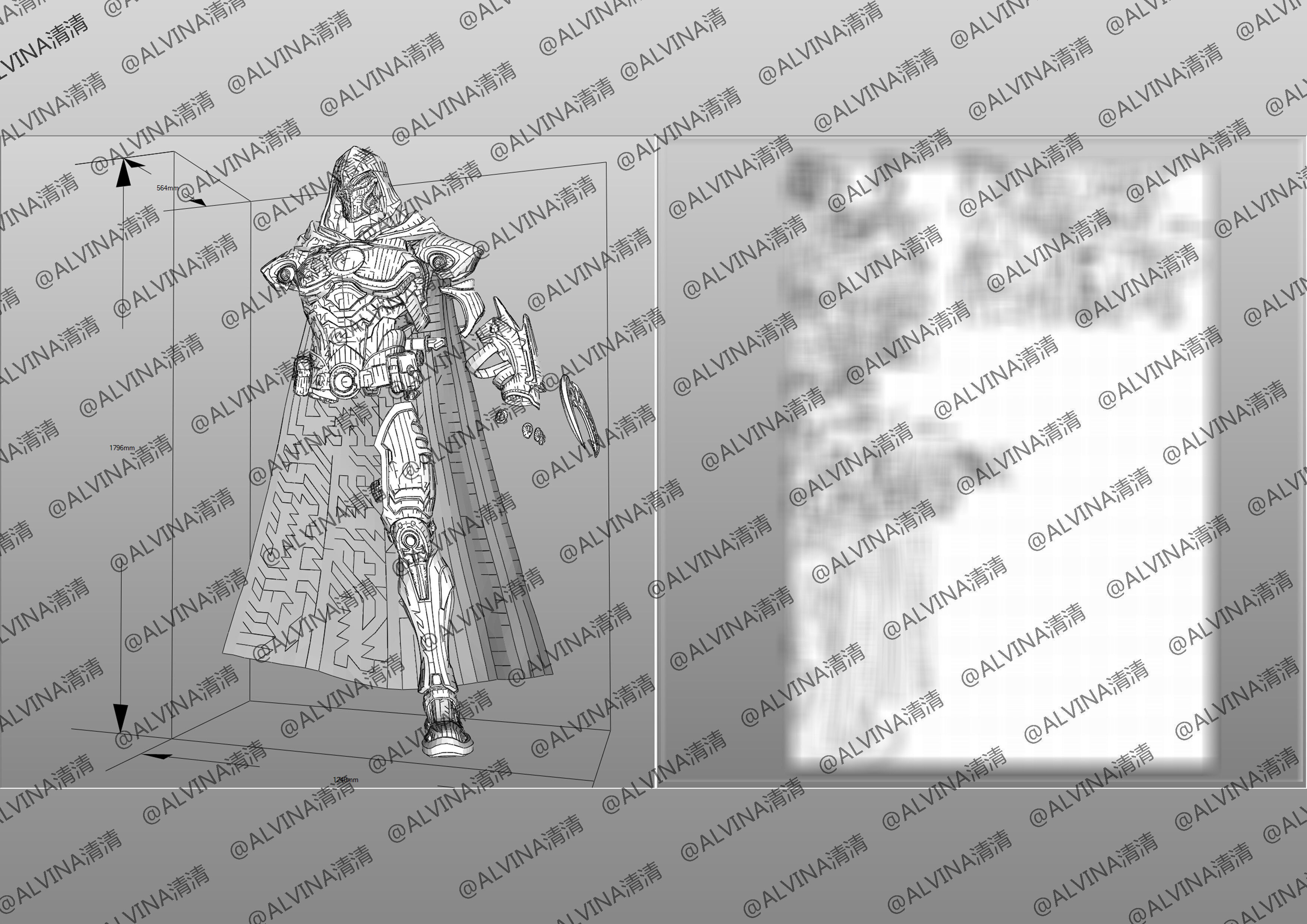 Marvel Rivals - Moon Knight S1 Armor - DIY Cosplay Pepakura Foam Low-poly 3D model_13