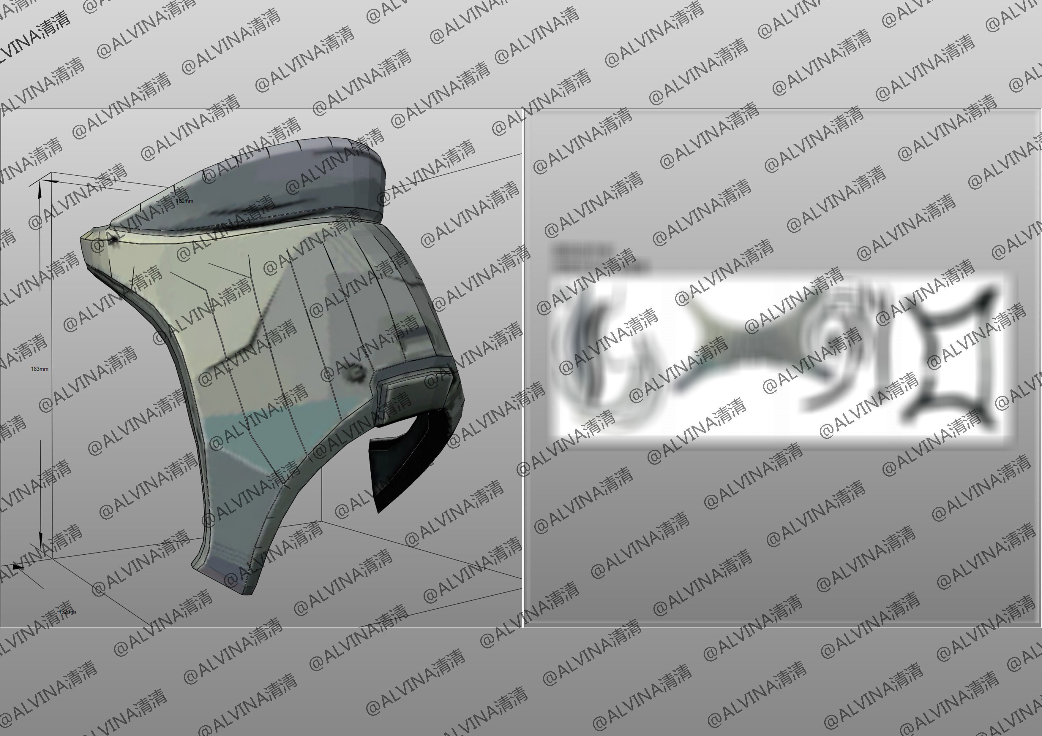 Marvel Rivals - Moon Knight S1 Armor - DIY Cosplay Pepakura Foam Low-poly 3D model_24