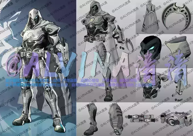 Marvel Rivals - Moon Knight S1 Armor - DIY Cosplay Pepakura Foam Low-poly 3D model