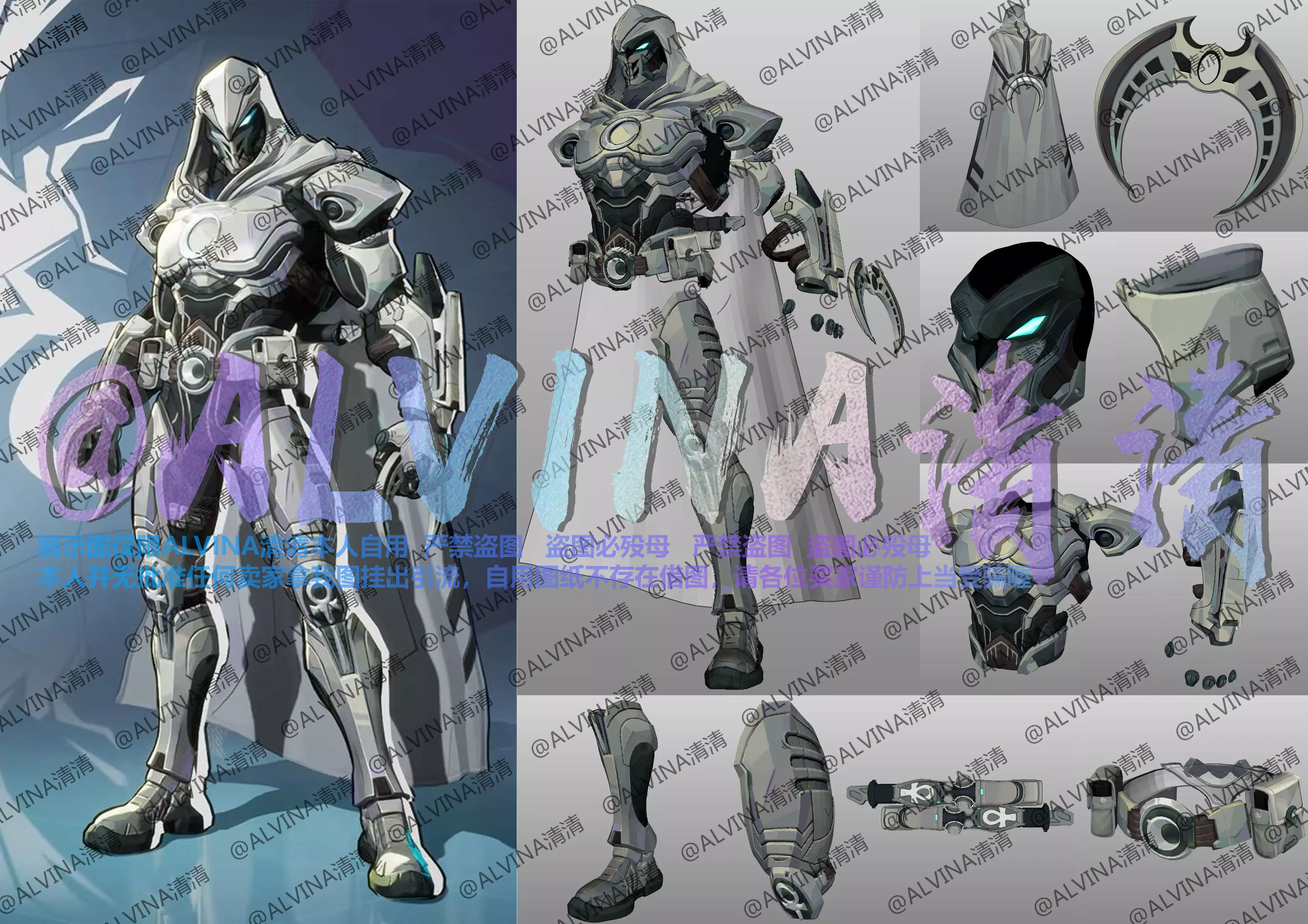 Marvel Rivals - Moon Knight S1 Armor - DIY Cosplay Pepakura Foam Low-poly 3D model_0