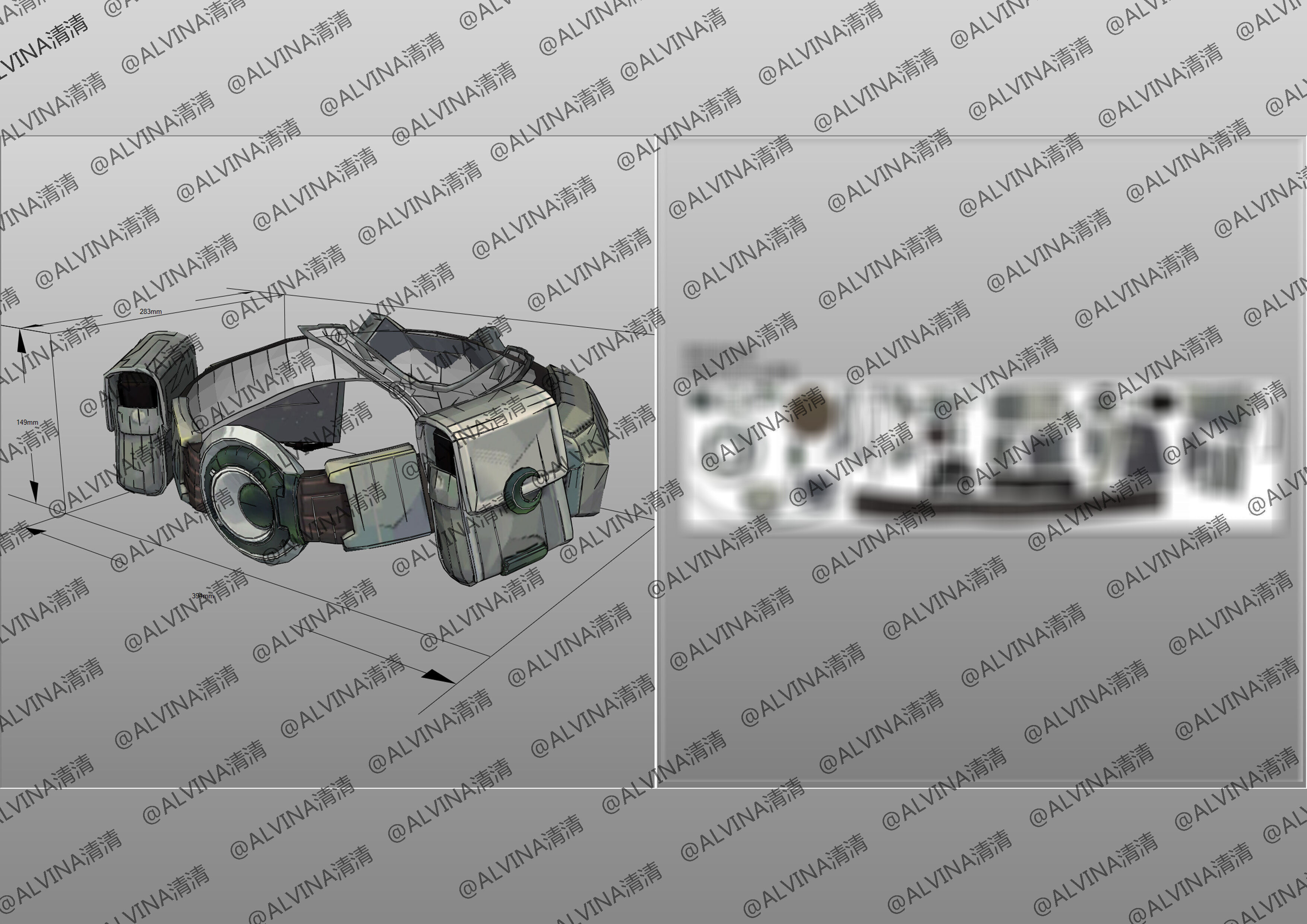 Marvel Rivals - Moon Knight S1 Armor - DIY Cosplay Pepakura Foam Low-poly 3D model_30