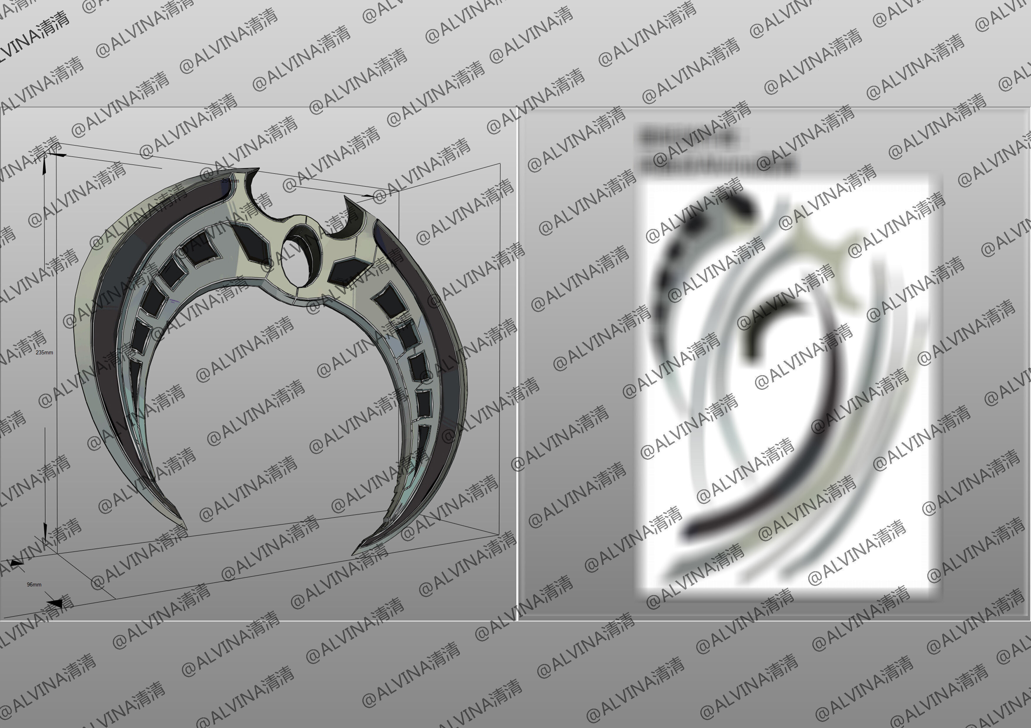 Marvel Rivals - Moon Knight S1 Armor - DIY Cosplay Pepakura Foam Low-poly 3D model_28