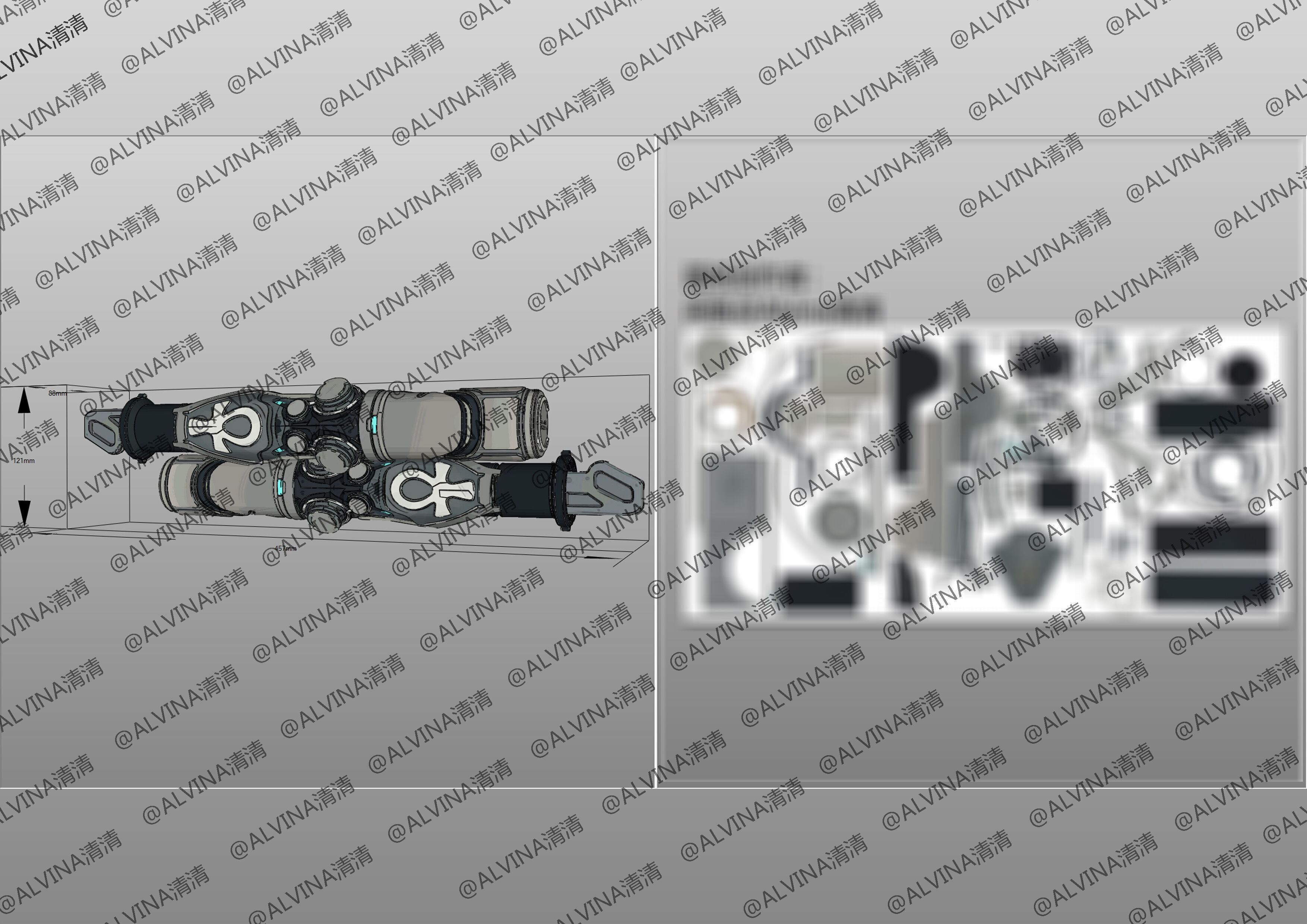 Marvel Rivals - Moon Knight S1 Armor - DIY Cosplay Pepakura Foam Low-poly 3D model_22