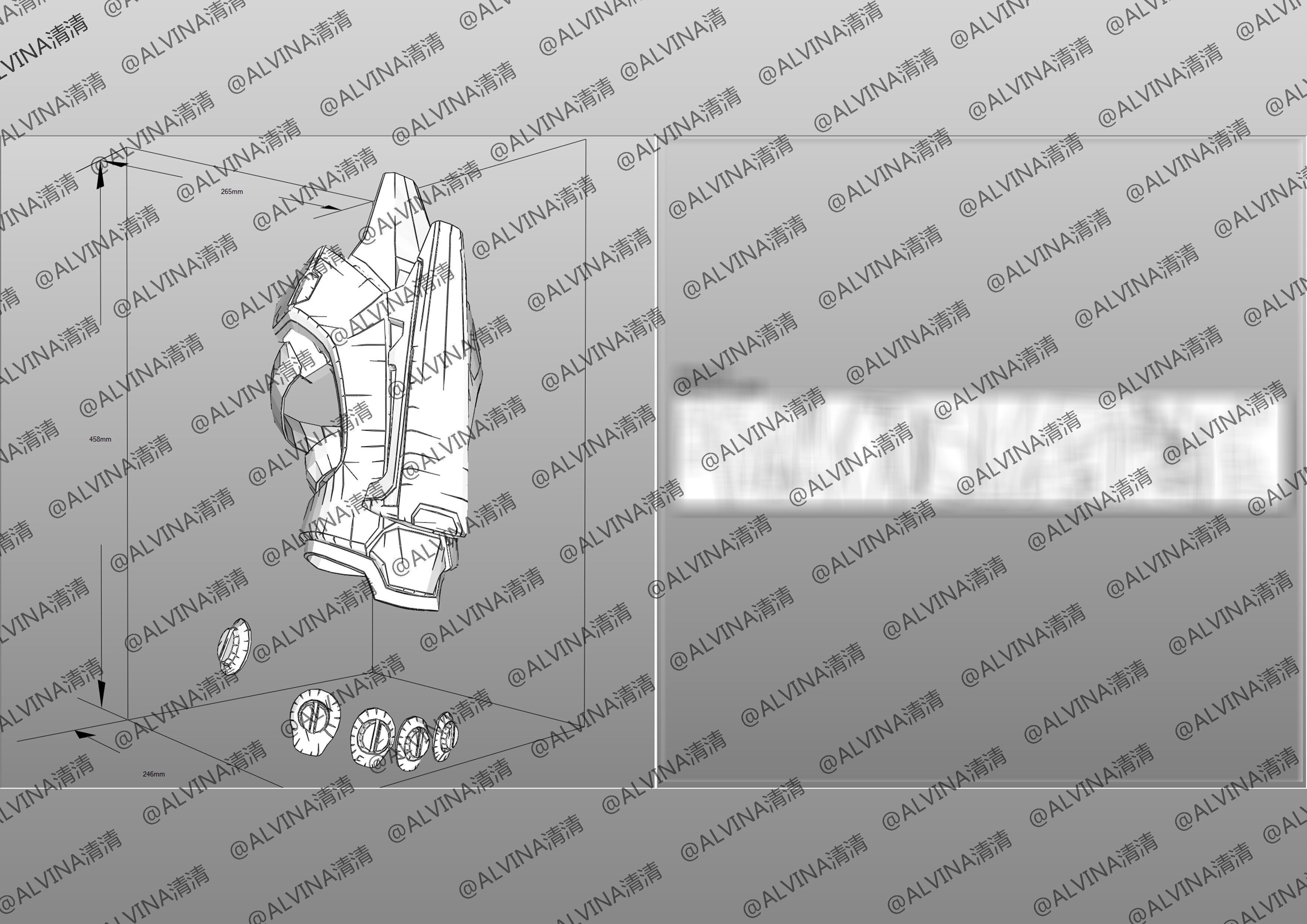 Marvel Rivals - Moon Knight S1 Armor - DIY Cosplay Pepakura Foam Low-poly 3D model_27