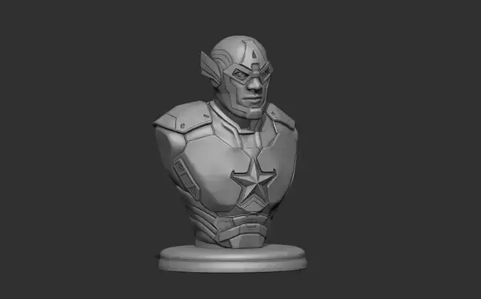 Captain America Bust Futuristic Design
