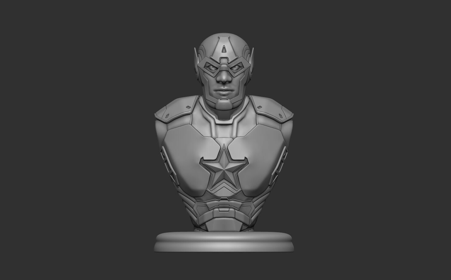 Captain America Bust Futuristic Design 3D print model_1
