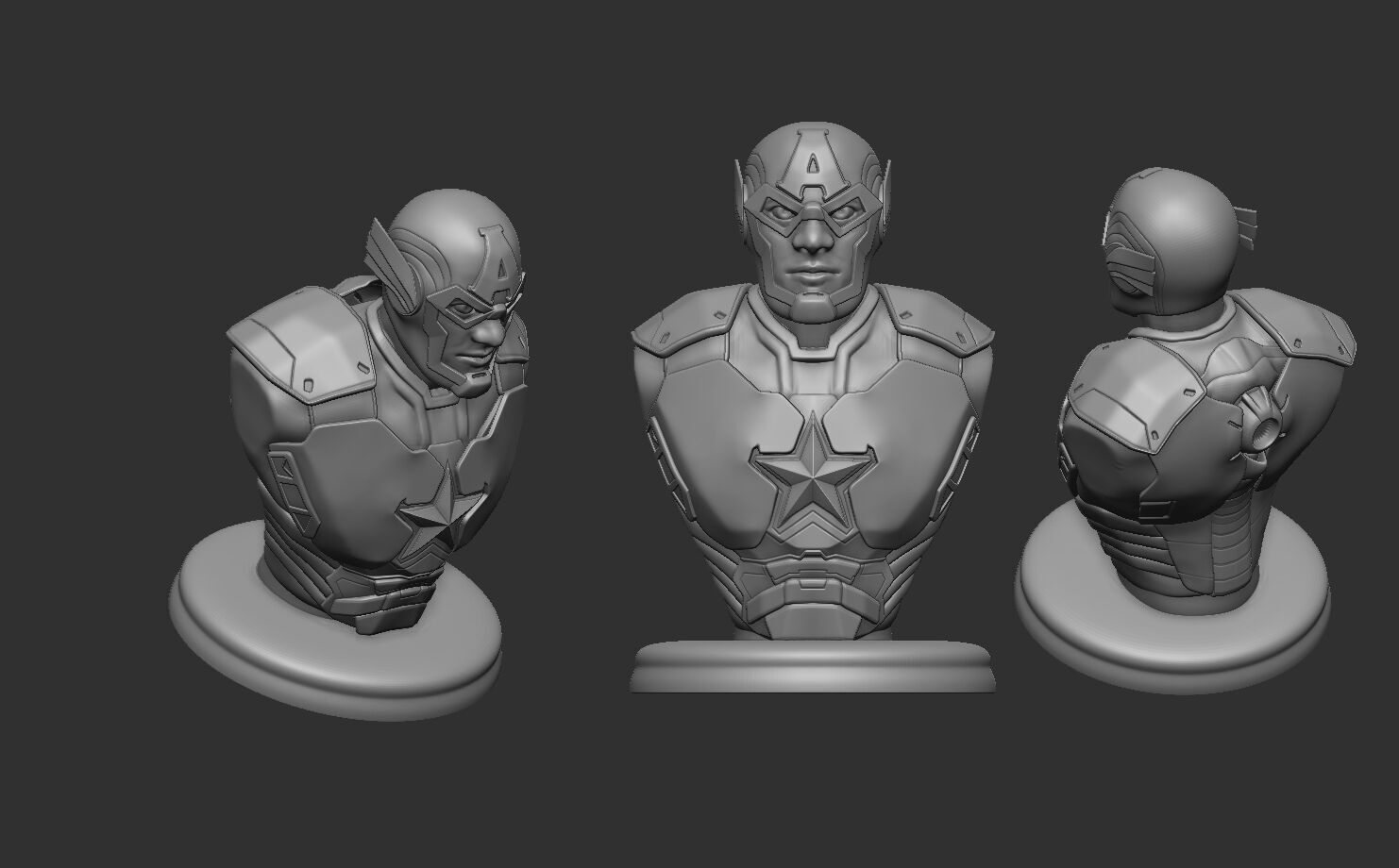 Captain America Bust Futuristic Design 3D print model_4