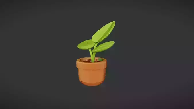 cartoon potted plant