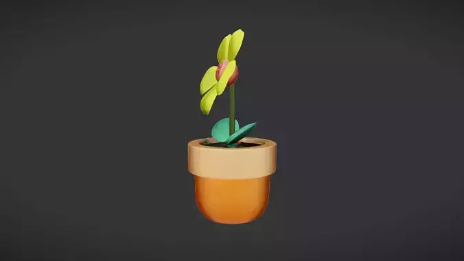 cartoon flower in a pot