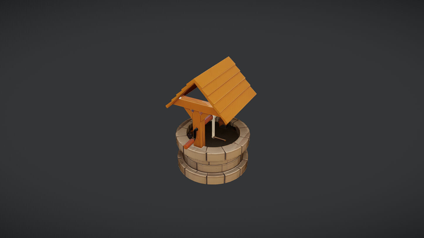 A small decorative water well model 3D model_4