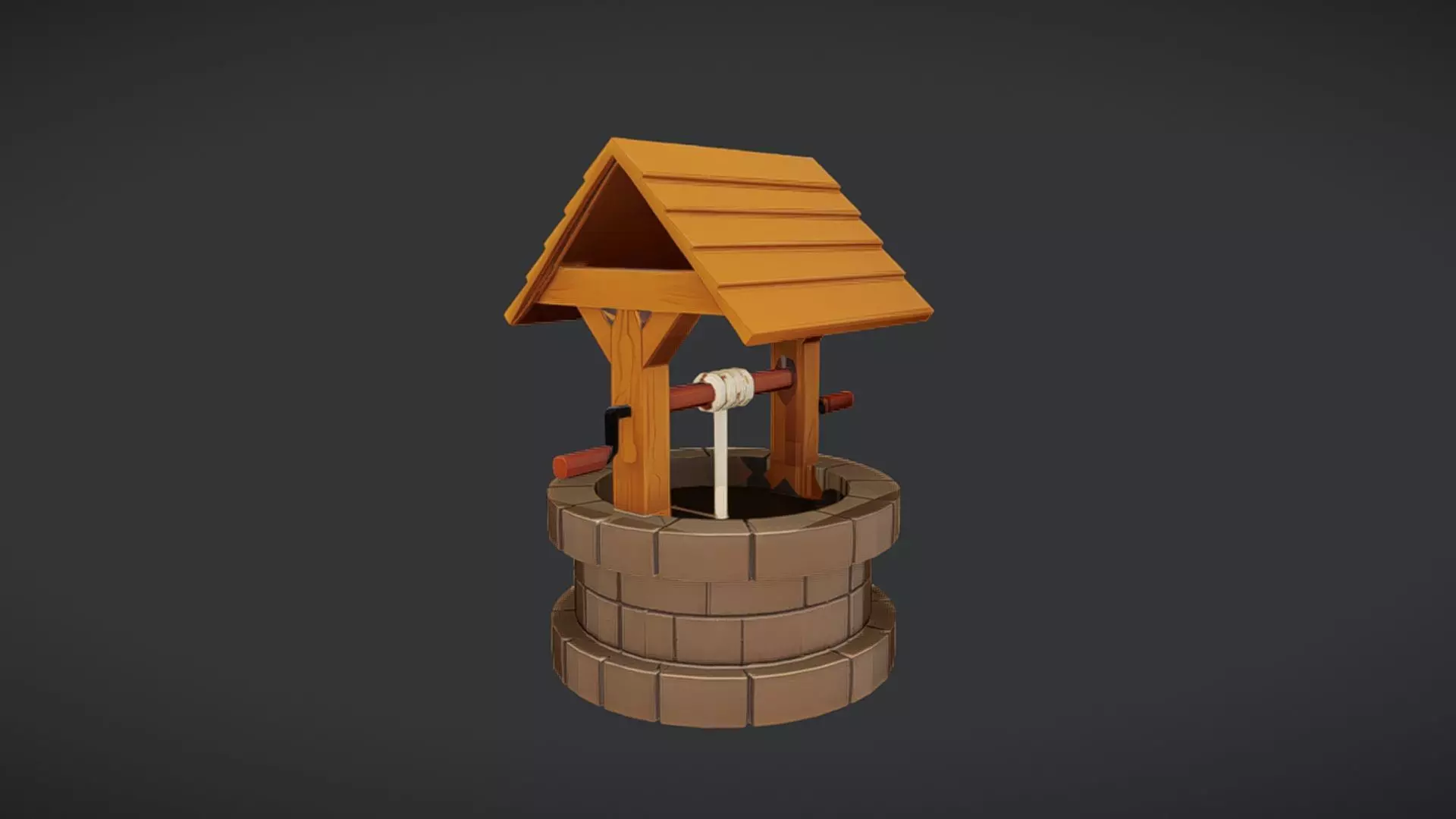 A small decorative water well model 3D model_0