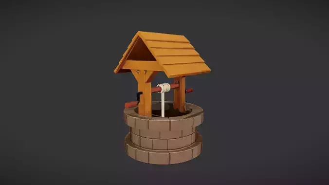 A small decorative water well model