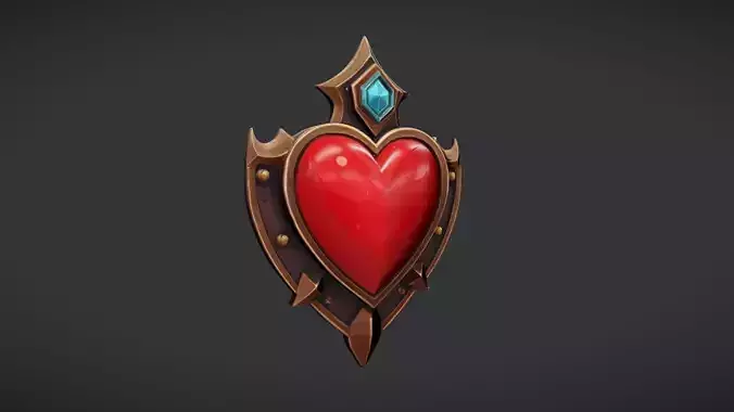 ornamental shield with gemstone