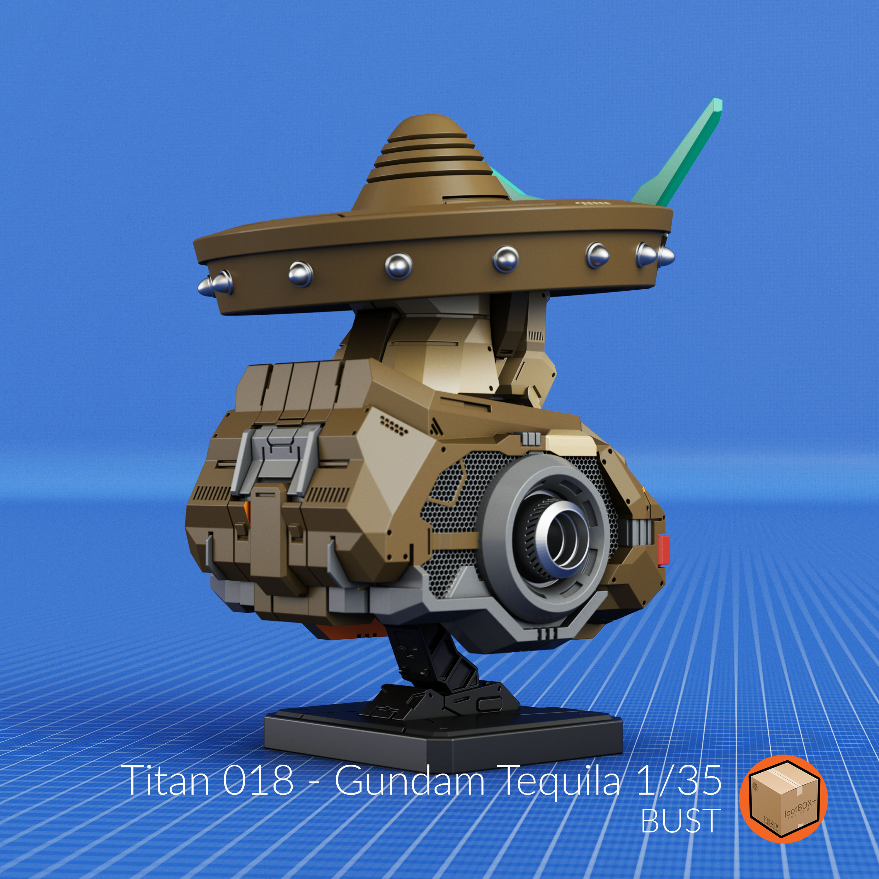 Titan 018 - Aka Tequila Gundam Bust 3D print model_2