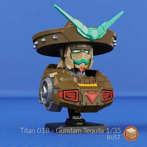 Titan 018 - Aka Tequila Gundam Bust 3D print model
