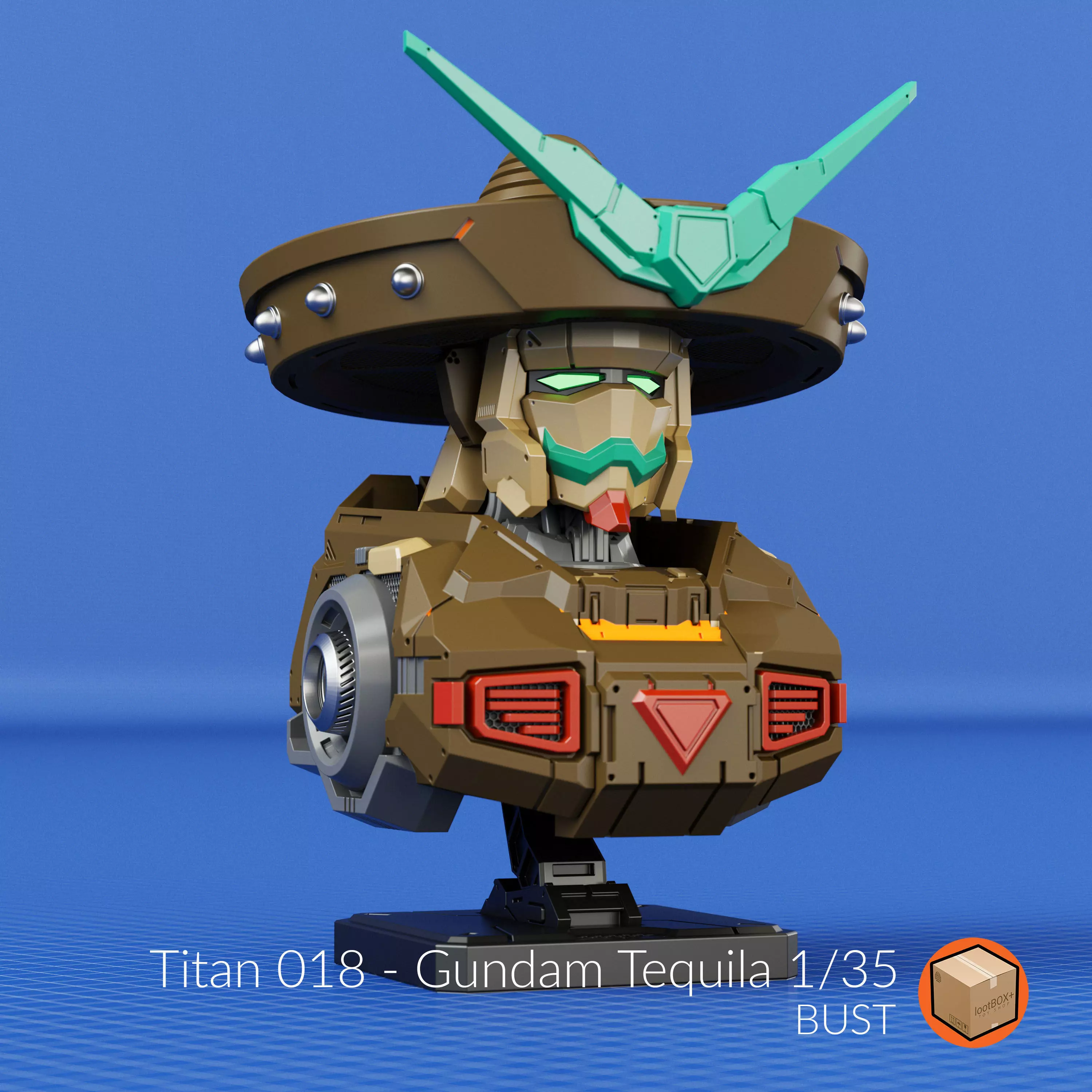 Titan 018 - Aka Tequila Gundam Bust 3D print model_0