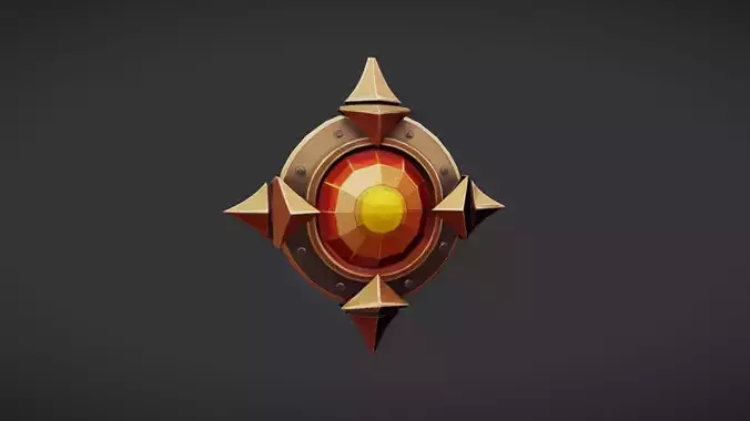 ornamental shield with central gem