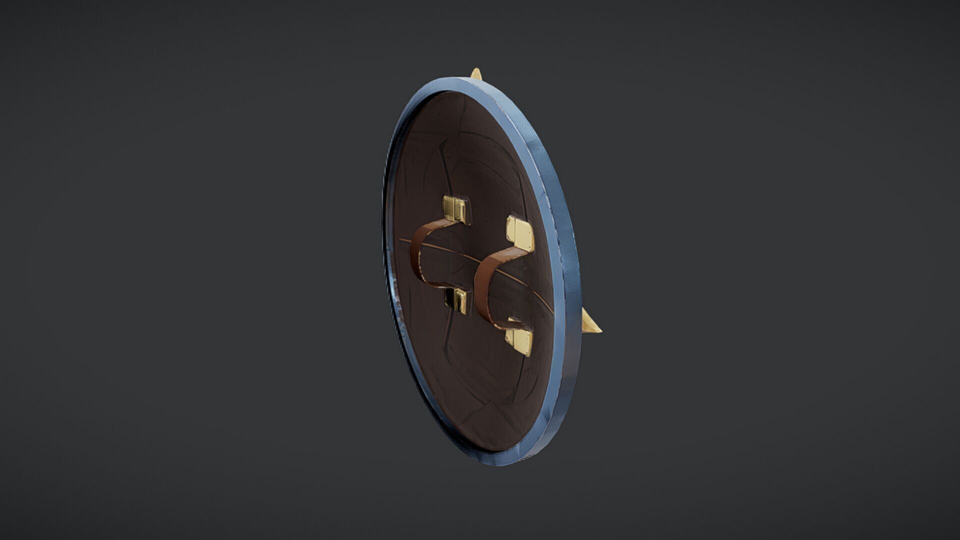 medieval shield with spikes 3D model_1