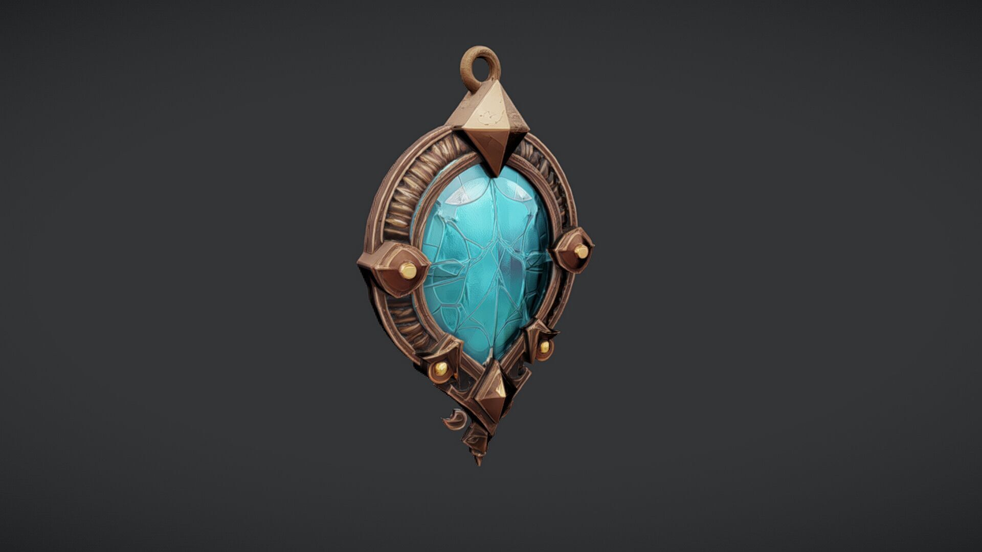intricate gemstone pendant 3D model_3