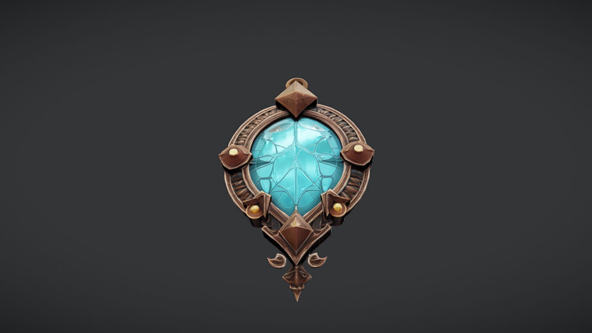intricate gemstone pendant 3D model_1